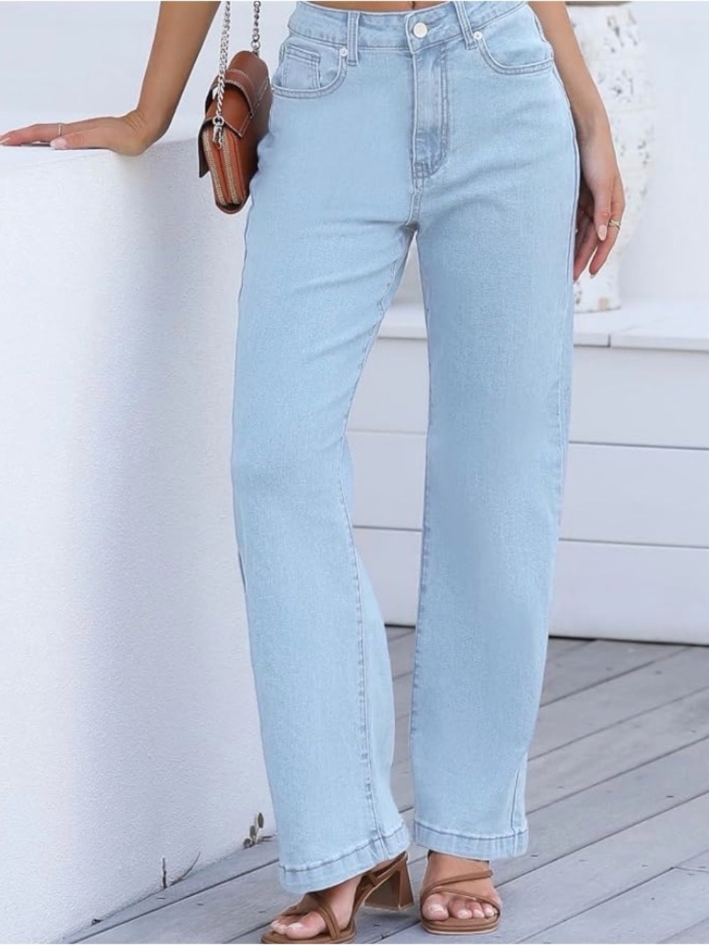 ETTELO | Size 6/27 | High-Rise Straight Leg | Light Blue Jean
